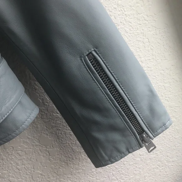 All Saints Balfern Biker Leather Jacket (Size 6) NWT - Picture 6 of 16